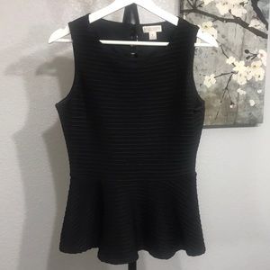 🌻Black Ribbed Peplum Top